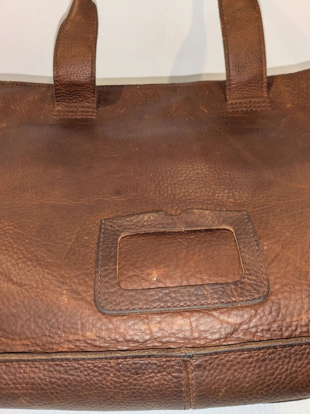 Dr. Martens Brown Pebbled Leather Messenger Laptop Briefcase Crossbody Bag